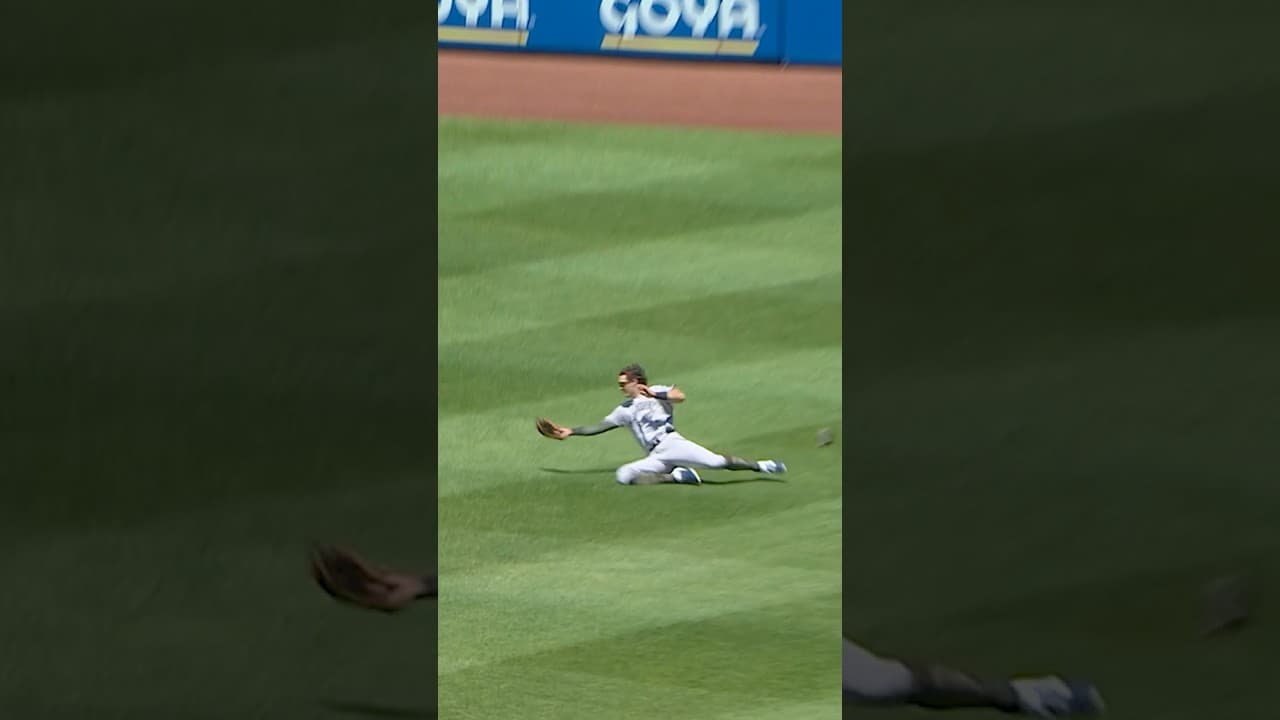 Spencer dives to make the catch 🙌