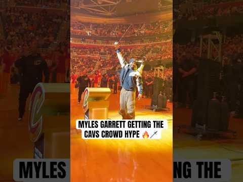 Myles Garrett pulls out the sword before tip off in Cleveland! ⚔️