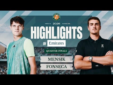 Jakub Mensik vs Joao Fonseca | Round 4 Highlights by Emirates | Roland-Garros 2026