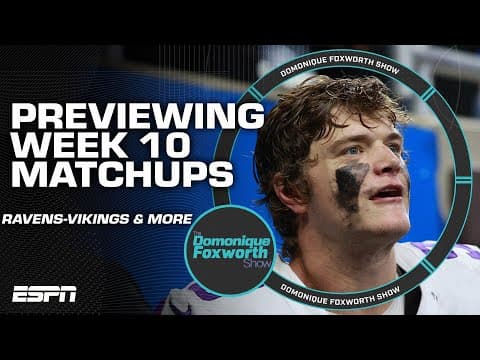 Week 10 PREVIEW: How will J.J. McCarthy look against the Ravens' defense? | Domonique Foxworth Show
