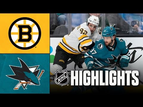 NHL Highlights | Bruins vs. Sharks | November 23, 2025