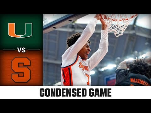 Miami vs. Syracuse Condensed Game | 2025-26 ACC Men's Basketball