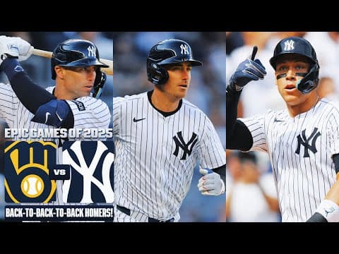 FULL GAME: Yankees homer on first 3 pitches of the game, an MLB first! (Brewers vs. Yankees)