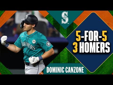 The Mariners first three-homer game since 2019 belongs to Dominic Canzone 💪 (5-FOR-5!)