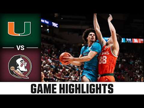 Miami vs. Florida State Game Highlights | 2025-26 ACC Men's Basketball