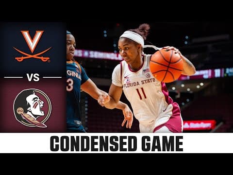 Virginia vs. Florida State Condensed Game | 2025-26 ACC Women’s Basketball