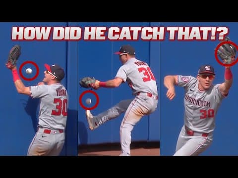 UNBELIEVABLE! Jacob Young makes a catch off his foot AND robs a game-tying homer in one game! 😱