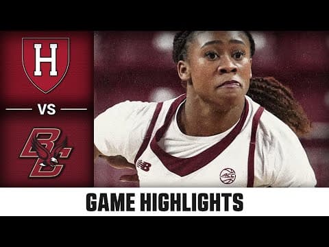Harvard vs Boston College Game Highlights | 2025-26 ACC Women's Basketball