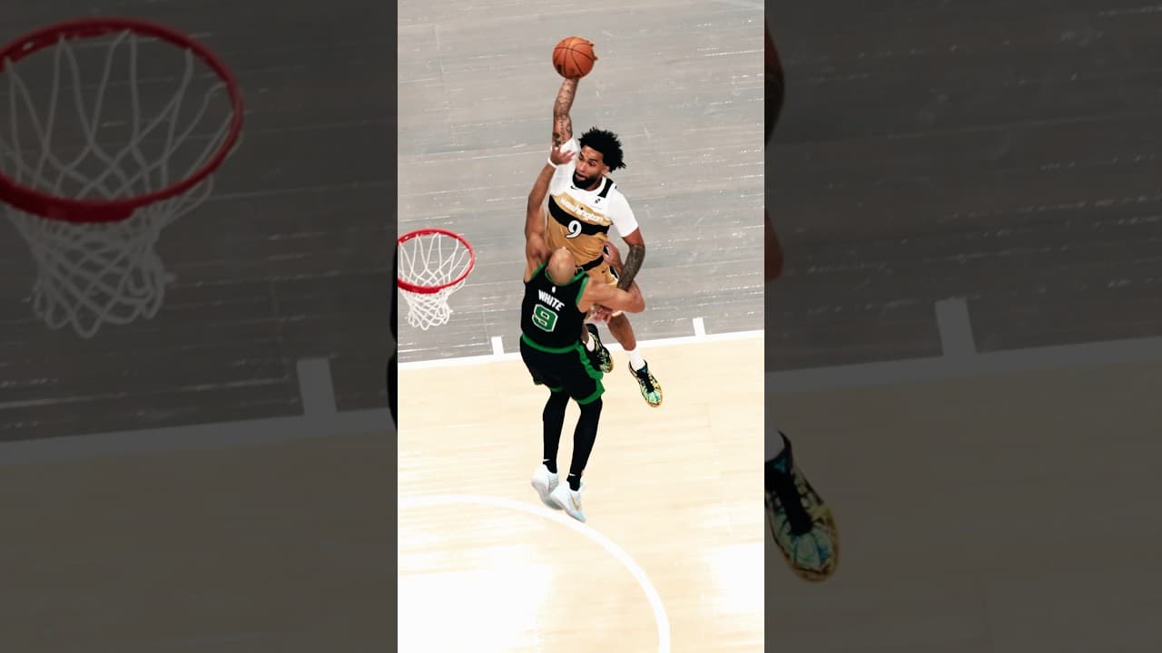 Watch ya head‼️ 🫨 #washingtonwizards #JustinChampagnie #dunk #highlight #nba