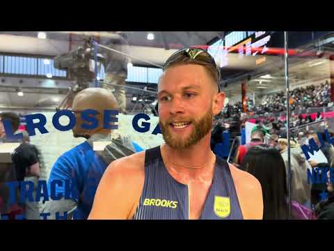 Josh Kerr after taking 2nd at 2026 Millrose 2-Mile