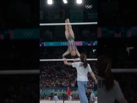 Kishi Rina on the uneven bars at #Paris2024 for the women's all-around final! ✨#Olympics