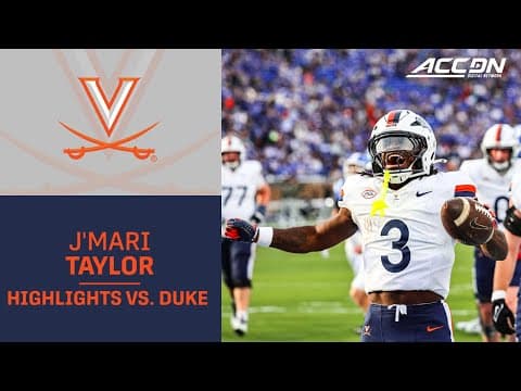 UVA Running Back J'Mari Taylor Highlights vs. Duke