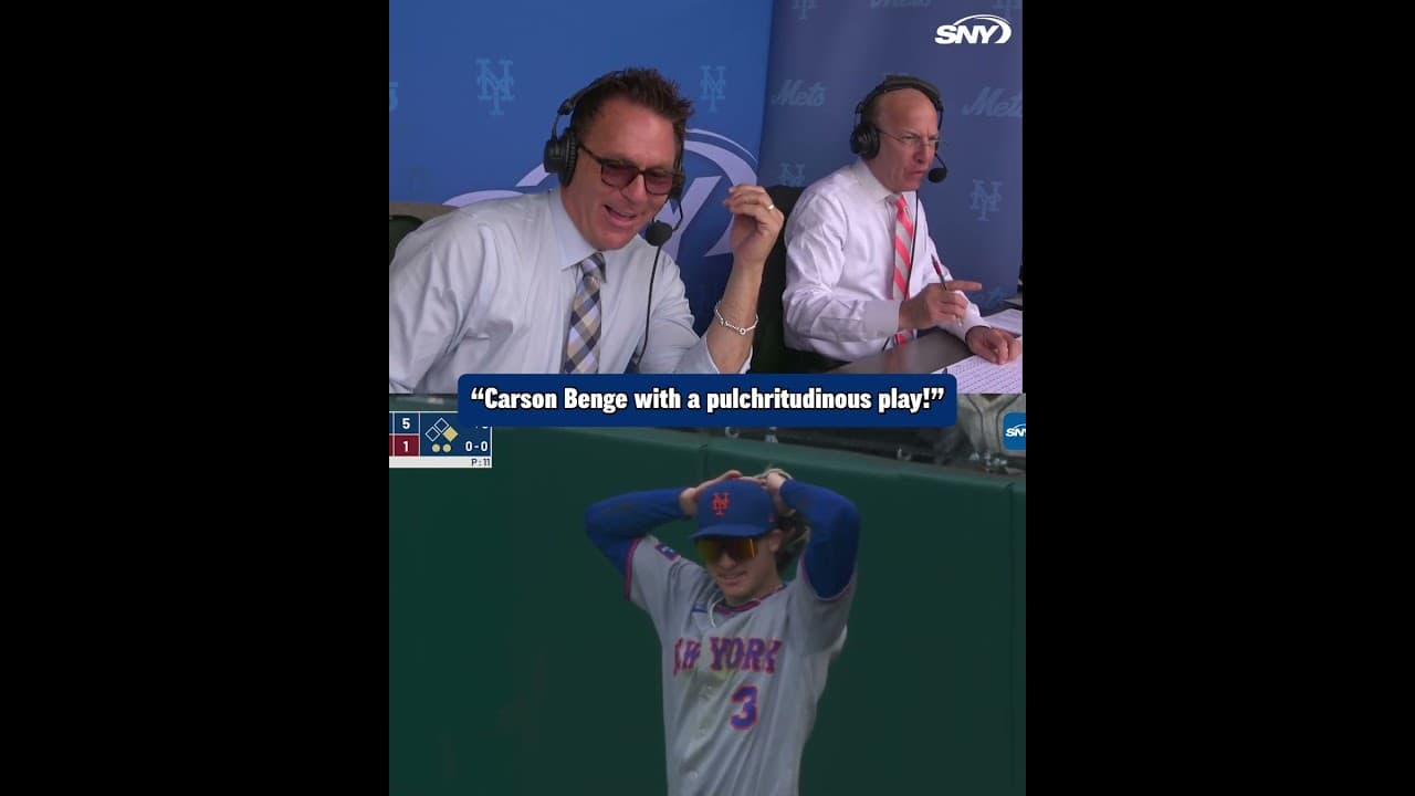 "Carson Benge with a PULCHRITUDINOUS play!" Gary Cohen makes the call of Benge's unbelievable catch🎙