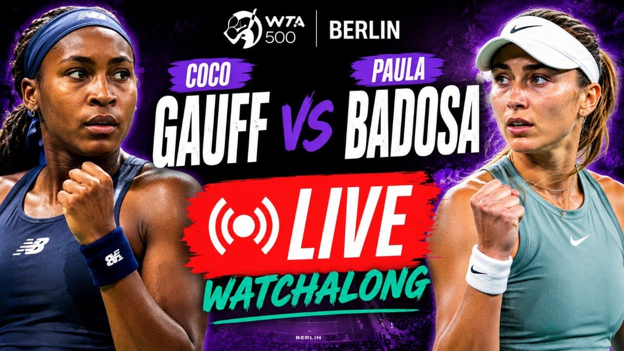 Coco Gauff vs  Paula Badosa | WTA Berlin 2026 | Round of 16 | LIVE TENNIS WATCHALONG