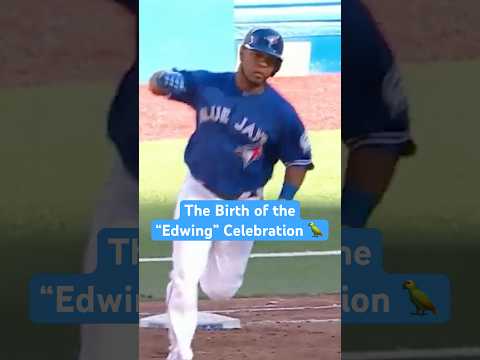 Edwin Encarnación’s iconic parrot celebration 🤣🦜 #mlb #bluejays #toronto #sportscelebration