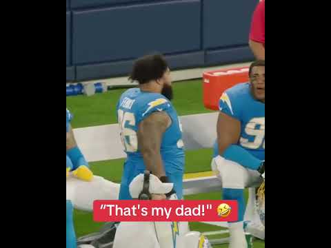 When Chargers DT Breiden Fehoko's dad put on a show on the jumbotron 😂 (via @chargers/TT)