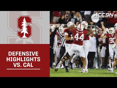 Stanford Defensive Highlights vs. Cal
