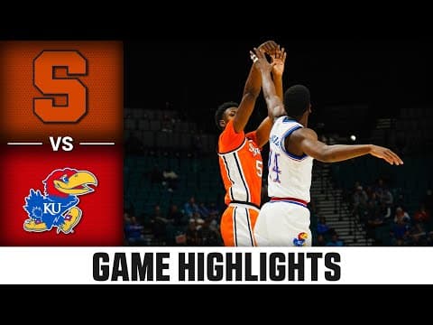 Kansas vs. Syracuse Game Highlights | 2025-26 ACC Men's Basketball Highlights