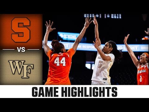 Syracuse vs. Wake Forest Match Highlights | 2026 ACC Womens's Basketball