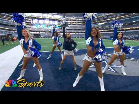 Dallas Cowboys cheerleaders teach Jaelin Kauf iconic 'Thunderstruck' dance | NFL on NBC