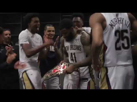 In the Pelicans locker room postgame after win vs. Dallas Mavericks 11/5/2025