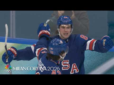 Jack Hughes banks in Team USA hockey's sixth vs. Denmark | Winter Olympics 2026 | NBC Sports