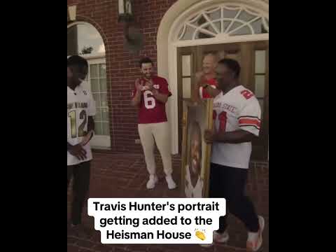 Travis Hunter has been added to the Heisman house 🙌 (via travishunterjr/X)