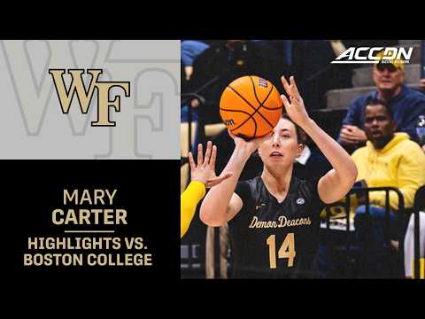 Wake Forest Junior Mary Carter Highlights vs. Boston College
