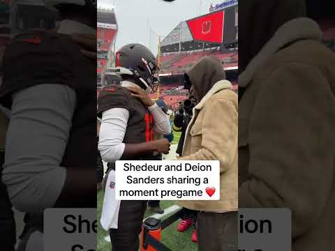 Coach Prime and Shedeur link pregame in Cleveland 👏 (via @NFL/TT)