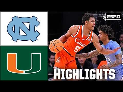 North Carolina Tar Heels vs. Miami Hurricanes | Full Game Highlights | ESPN College Basketball