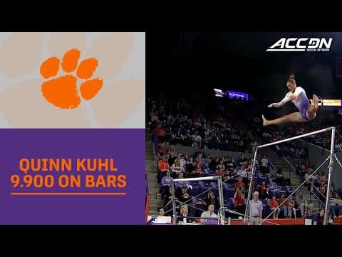Clemson's Quinn Kuhl Takes 1st With A 9.900 On Bars
