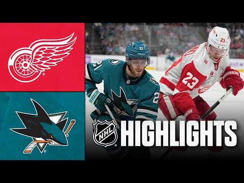 NHL Highlights | Red Wings vs. Sharks | November 02, 2025