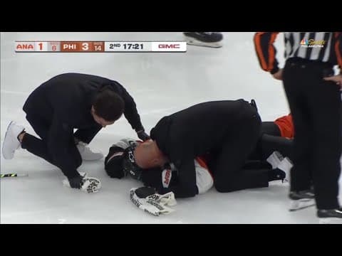 Ross Johnston Game Misconduct Against Jamie Drysdale, Drysdale Helped Off Ice