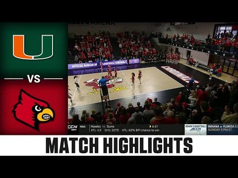 Miami vs. Louisville Match Highlights | 2025 ACC Volleyball