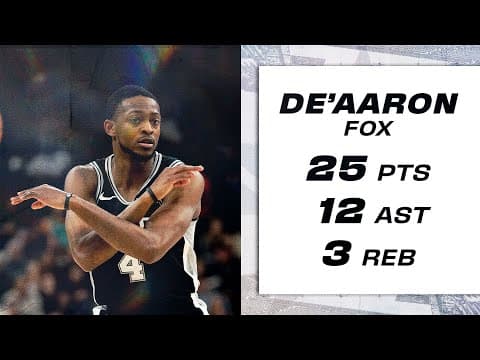 De’Aaron Fox Dishes & Scores | 25 Points, 12 Assists Highlights