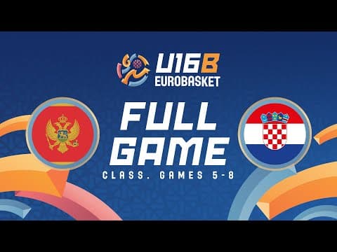 LIVE - Montenegro v Croatia | FIBA U16 EuroBasket Division B 2025 | Class. Games 5-8