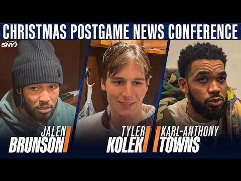 Tyler Kolek, Jalen Brunson, Karl-Anthony Towns, and Mitchell Robinson on Knicks Christmas Day win