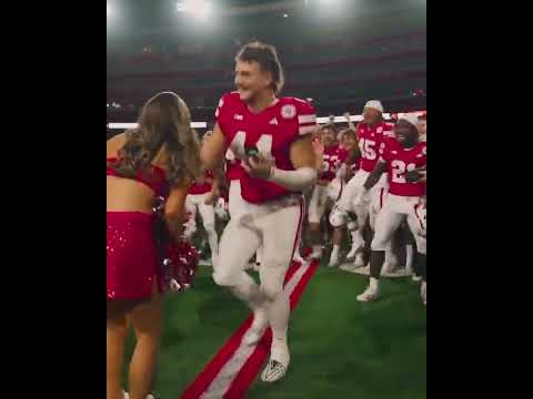 Nebraska's Luke Lindenmeyer proposed to his girlfriend after the win vs Akron💍 (via @huskerfootball)