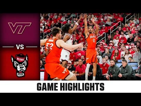 Virginia Tech vs. NC State Game Highlights | 2025-26 ACC Men's Basketball