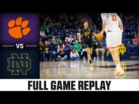 Clemson vs. Notre Dame Full Game Replay | 2025-26 ACC Women's Basketball