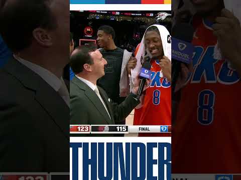 Nothing like a postgame check-in with JDub and Nick Gallo 🎤 #okcthunder