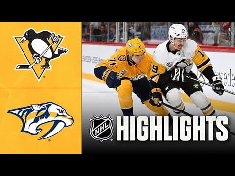 NHL Highlights | Penguins vs. Predators - November 14, 2025 | Global Series Sweden