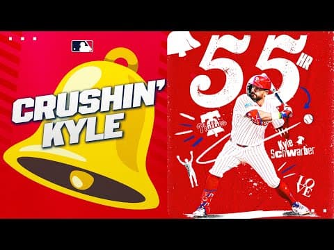 Kyle keeps CRUSHING! 💪 Kyle Schwarber launches home run No. 55 of the year for the Phillies! 🔔