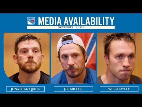 NYR vs DET: Jonathan Quick, J.T. Miller & Will Cuylle Postgame Media Availability | Nov. 16, 2025
