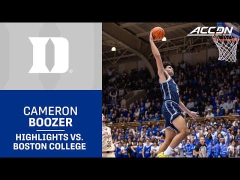 Duke's Cameron Boozer Goes For A Double Double In Win