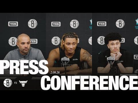 Jordi Fernández, Noah Clowney and Nolan Traore on Nets Victory vs. Chicago