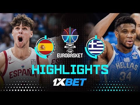 Spain 🇪🇸 vs Greece 🇬🇷 | 1XBET Highlights | FIBA EuroBasket 2025