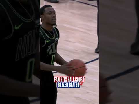 Pelicans fan hits half court shot at the buzzer #pelicans #nba #shorts