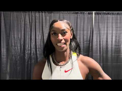 Kayla White After 100m at Athlos NYC 2025, Talks World Championship Gold + Bounce Back From Injury