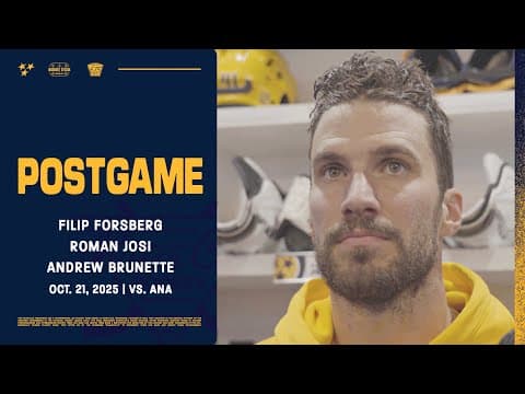 Roman Josi, Filip Forsberg & Andrew Brunette - Postgame: Oct. 21, 2025